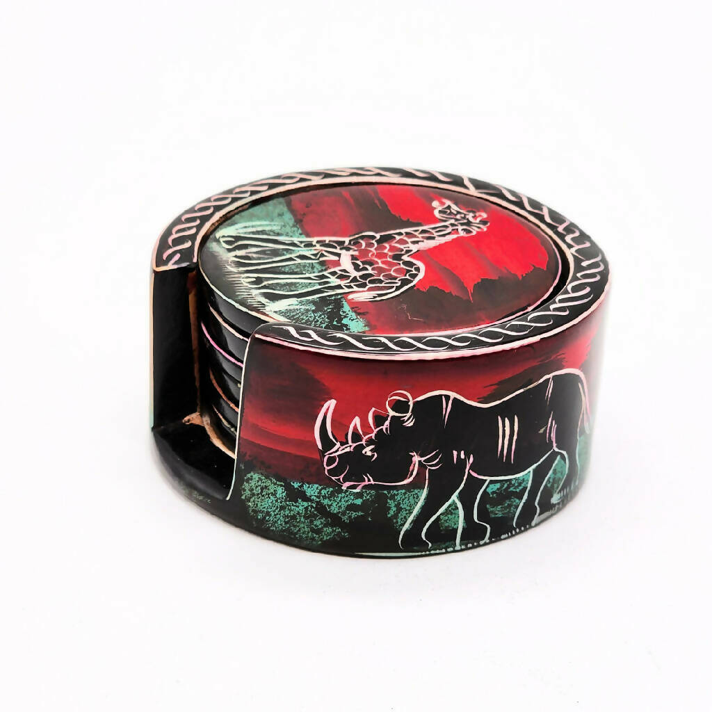 African Soapstone Coasters| Wildlife Print Coasters