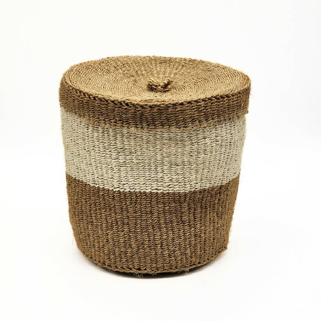 African Sisal Storage Basket | With Lid