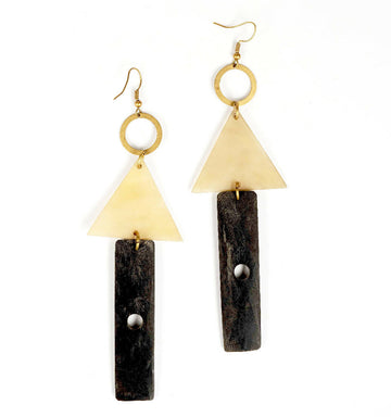 African Brass Bone Earrings