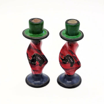 Rhino Soapstone Candle Stand