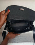 Hand-Beaded Flap Crossbody Bag | Black - Mawu Africa