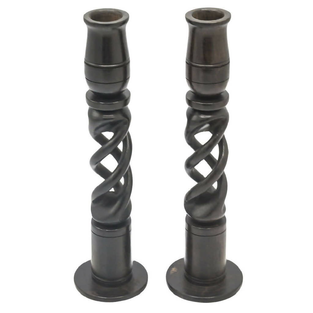 Pair of wooden candle holders - Mawu Africa