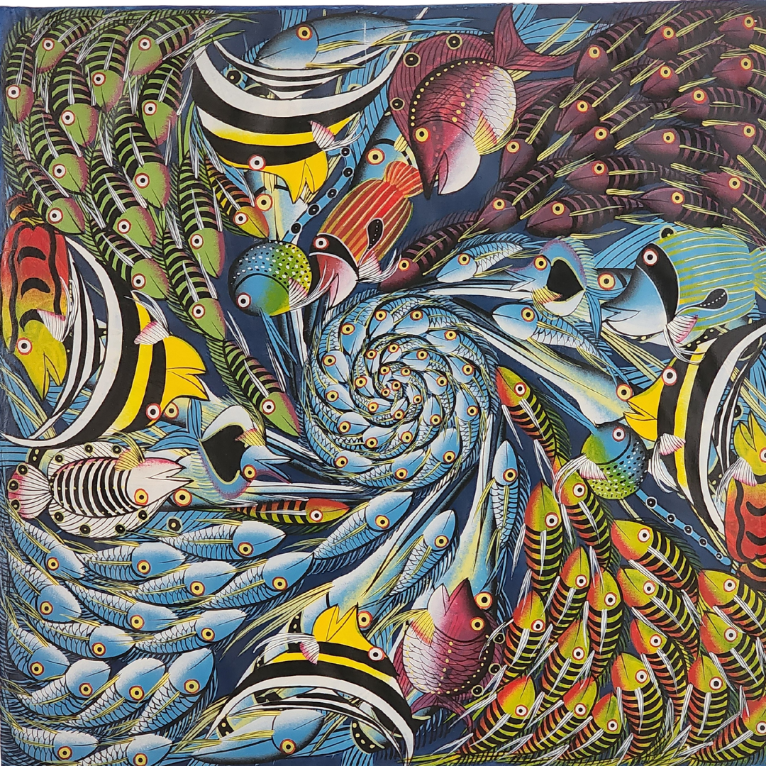 Mixed Fish Tingatinga Painting