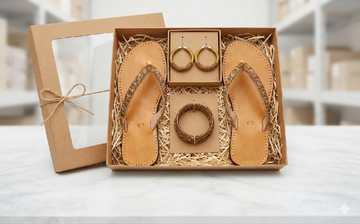 Premium Gift Package for Her Leather Sandals Earrings and Bracelet - Mawu Africa
