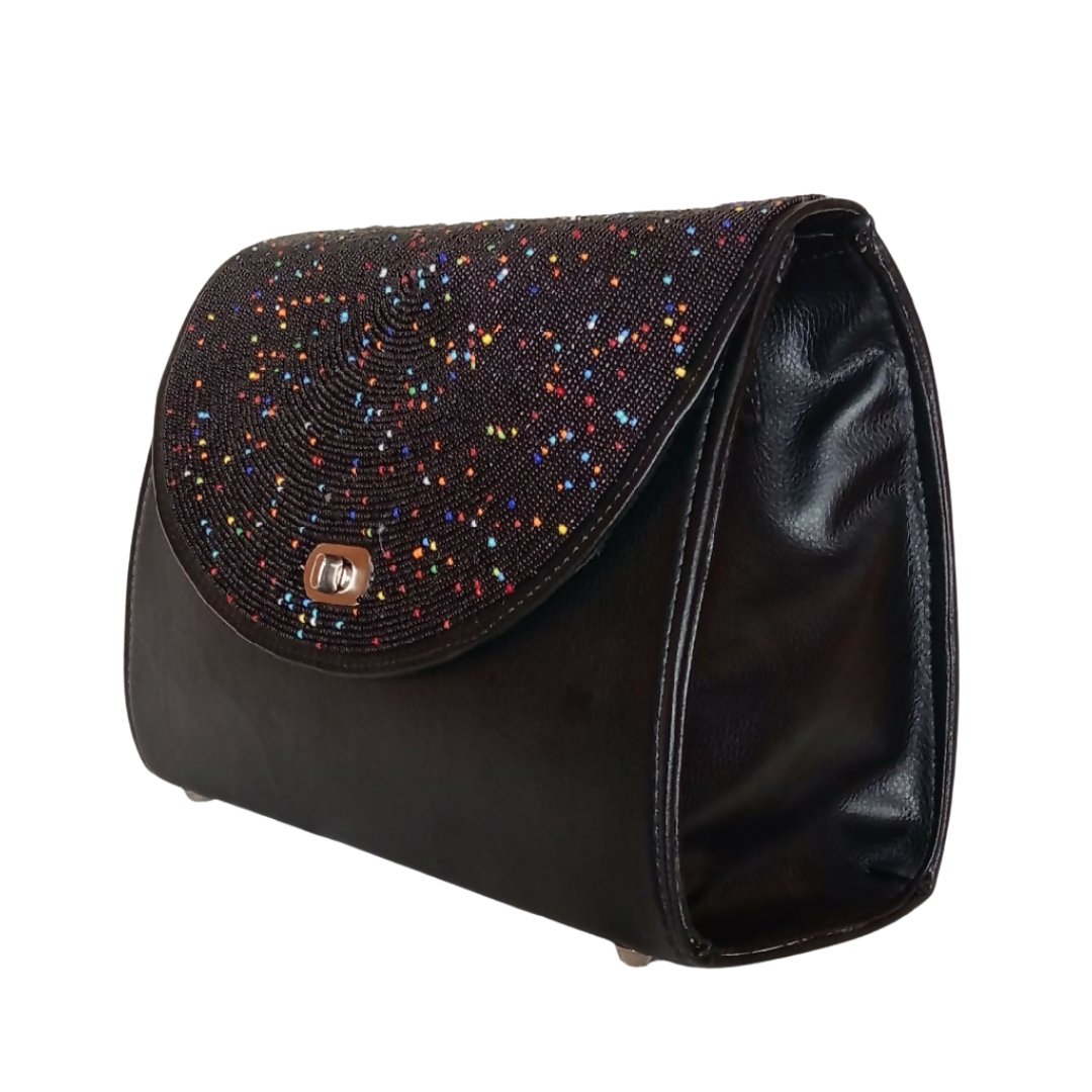 Hand-Beaded Flap Crossbody Bag - Mawu Africa