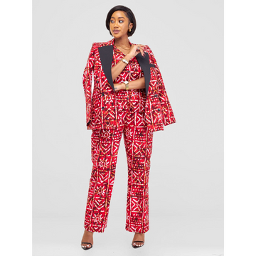 Rehema Ankara Pant 3pc Suit| African outfit| African pants and jacket| African blazer| Waist Jacket