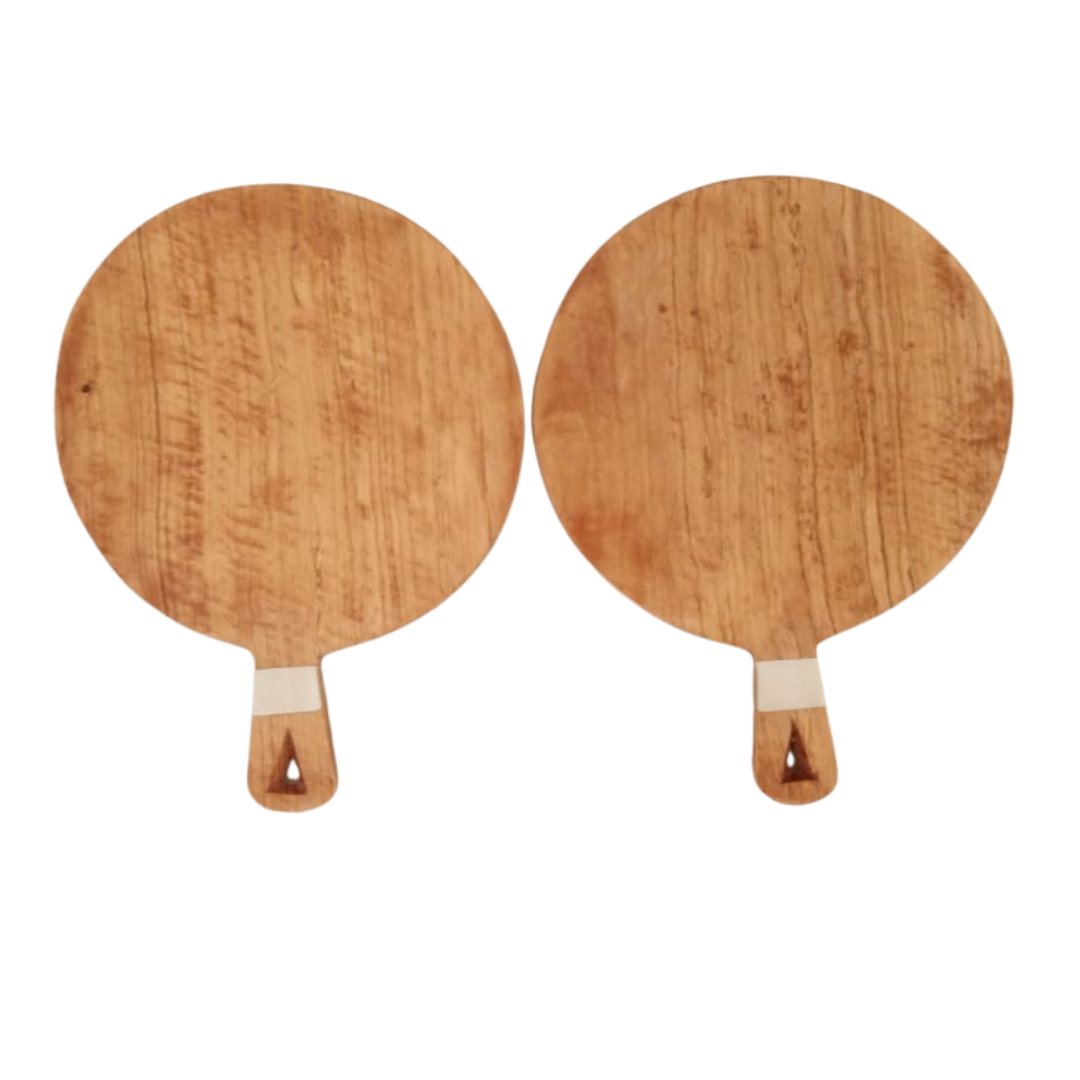 Circle Cutting board | Olive wood chopping board with bone