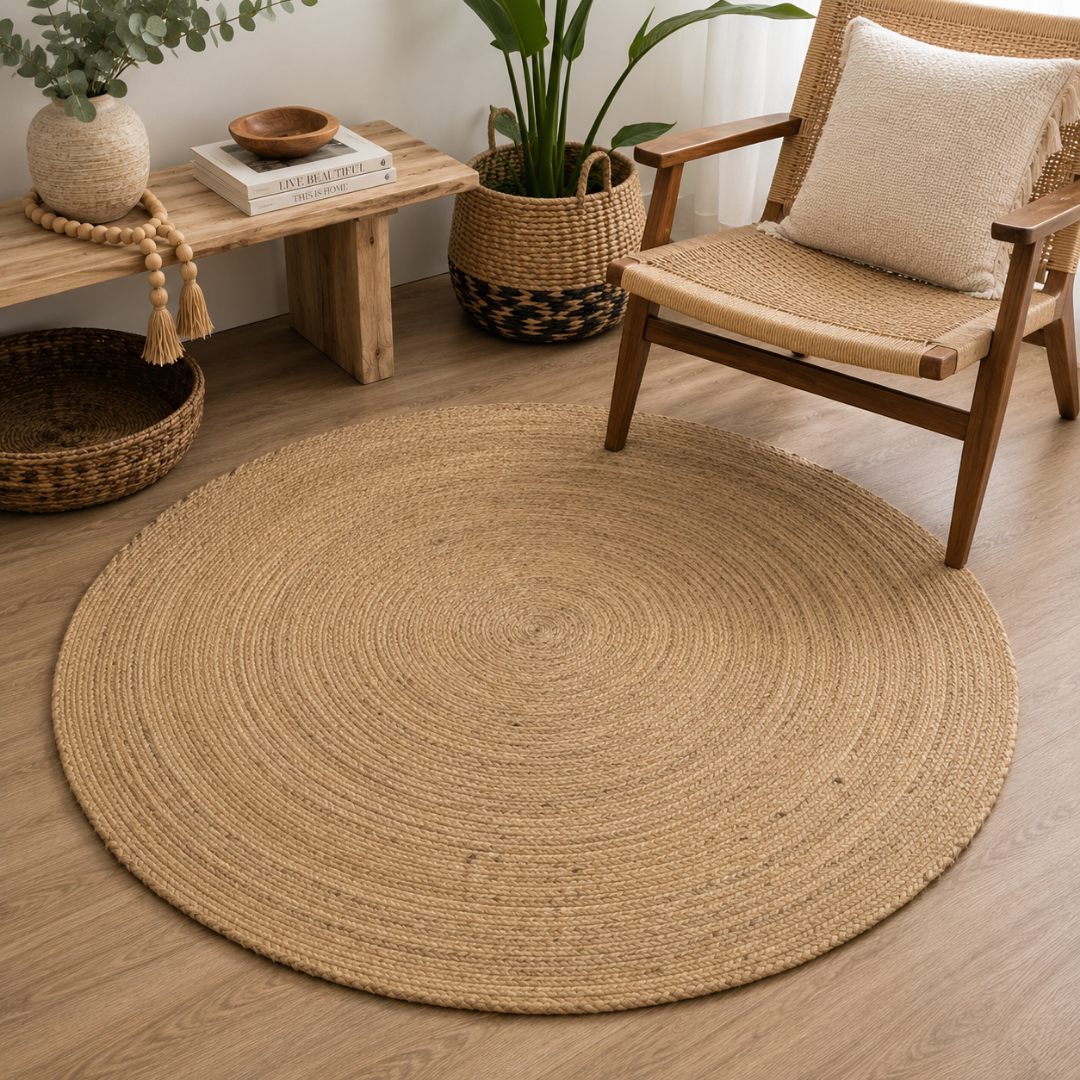 Liyambo Round Sisal Rope Rug - Mawu Africa