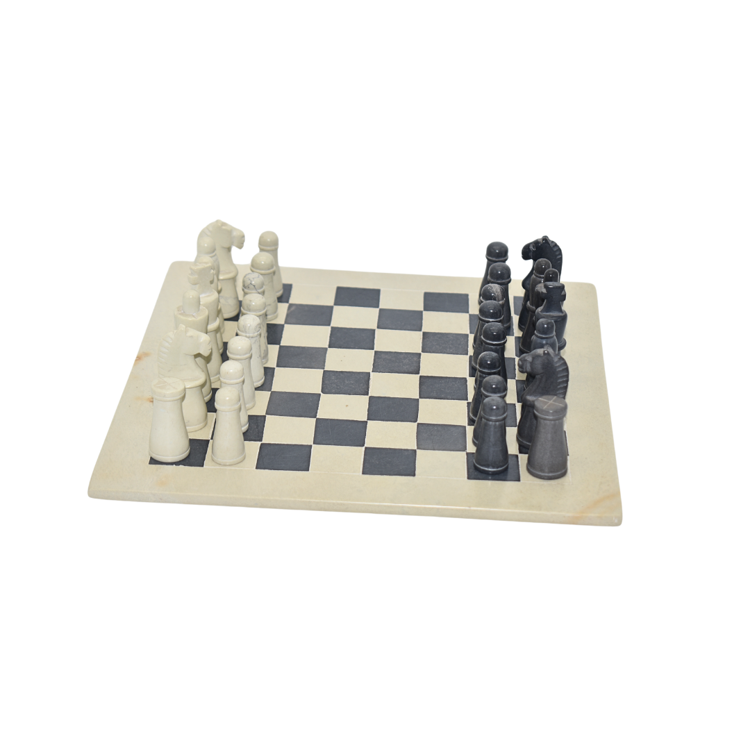 African Soapstone Chessboard | Square Soapstone Chess Board