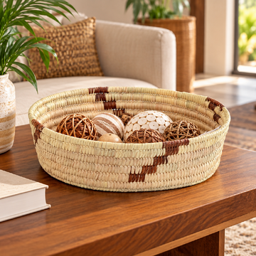 Handwoven Storage Basket – Reed(Oval Shape-Large)
