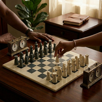 African Soapstone Chessboard | Square Soapstone Chess Board