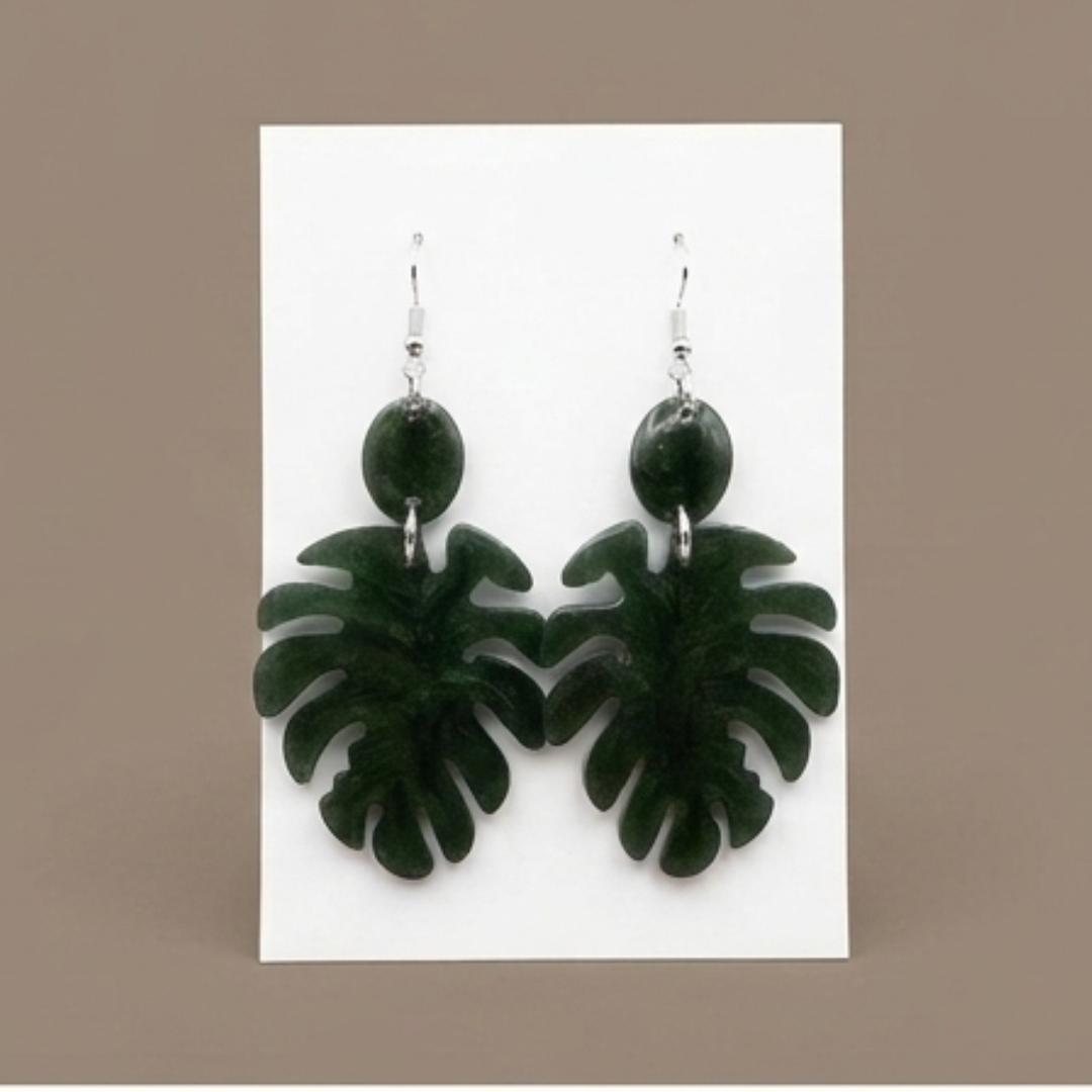 Handcrafted Resin Monstera Leaf Statement Hypoallergenic