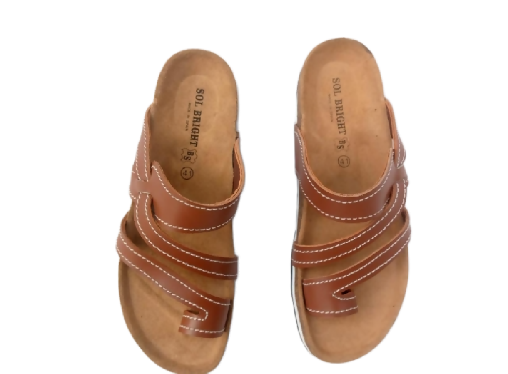 Men’s Leather Cork Sandals| Brown - Mawu Africa