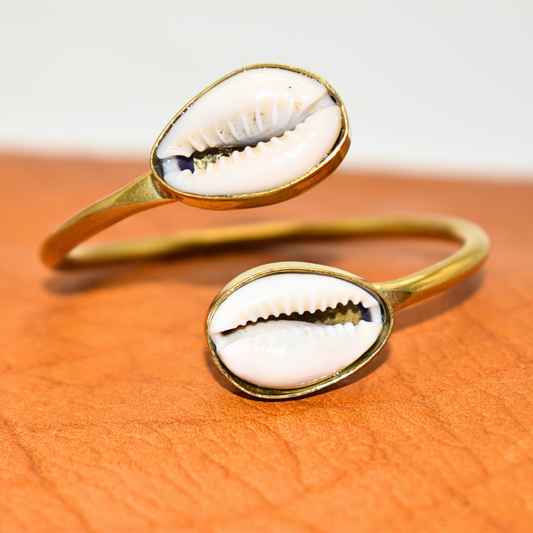 Brass Bangle with Shells