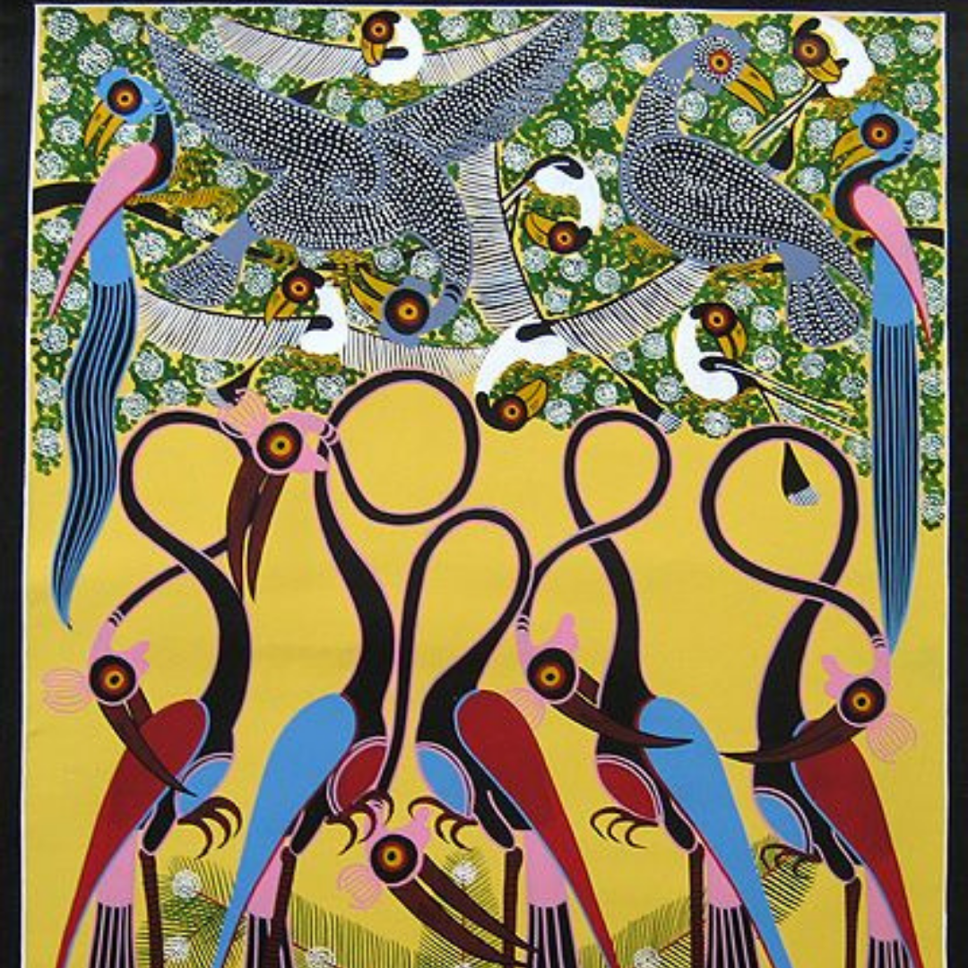 Birds Tingatinga Painting