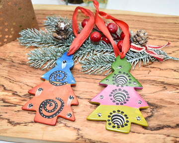 Soapstone Christmas Tree Ornaments Set of 3 | Kenyan Hand-Carved