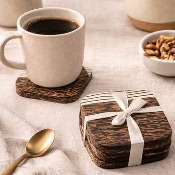Coconut Wooden Coasters (set of 4)