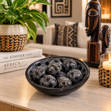 Soapstone Egg Décor / Easter Eggs – Set of 10 with Bowl
