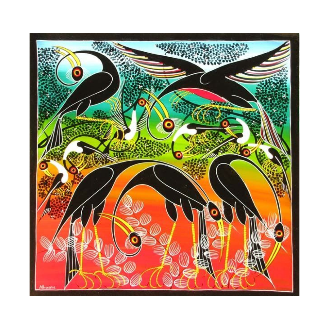 Birds Tingatinga Painting