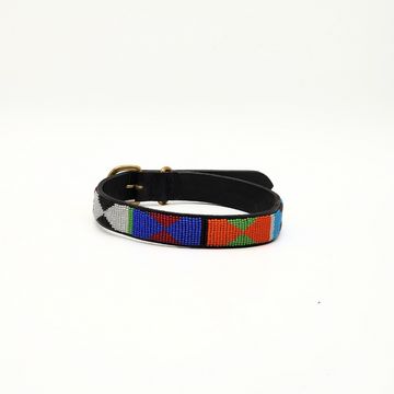 Handmade Maasai Beaded Leather Pet Collars | Dog collars