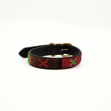 Handmade Maasai Beaded Leather Pet Collars | Dog collars