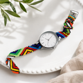 Handmade African Beaded Watch – Colorful Maasai-Inspired Beadwork Strap Wristwatch - Mawu Africa