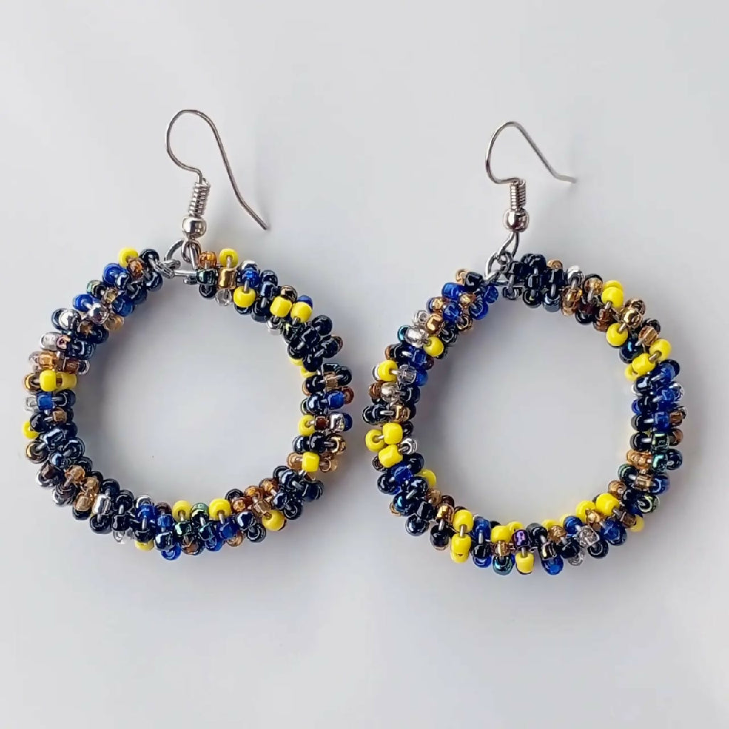 Crid's Crafts - Handcrafted - Glass Bead - African - Dangle Earrings