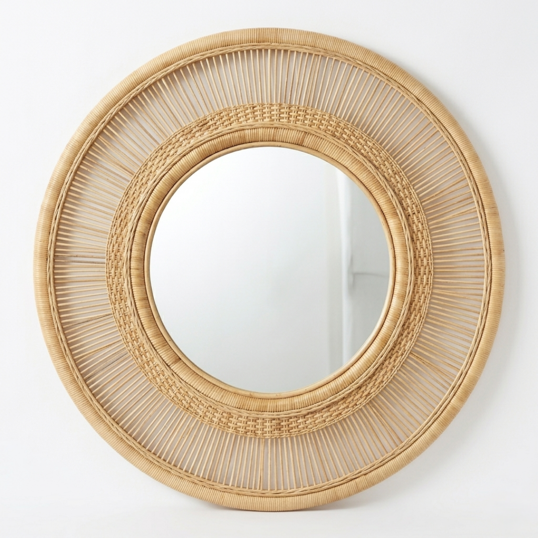 Handcrafted Malawi Cane Mirror - Mawu Africa