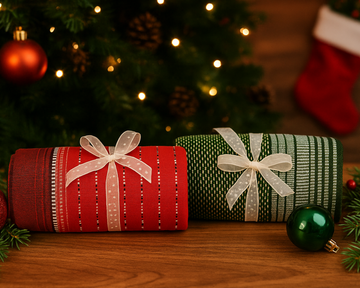 Christmas Maasai Shuka | Green & Red Cotton Blanket | Traditional African Wrap | Festive Throw