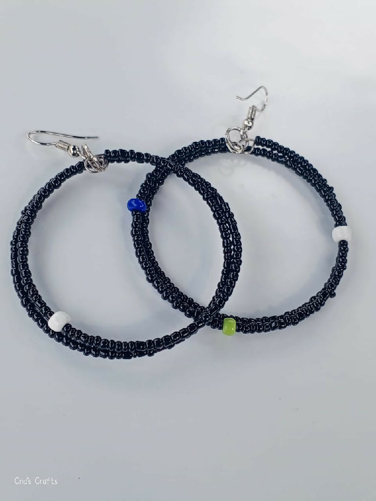 Crid's Crafts - Handcrafted - Glass Bead - African - Dangle Earrings