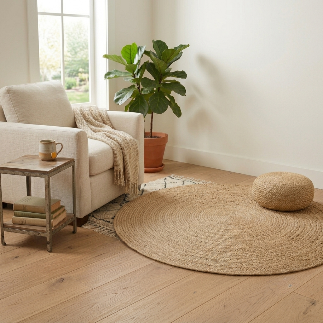 Liyambo Round Sisal Rope Rug - Mawu Africa