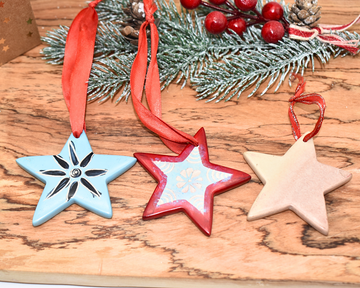 Soapstone Star Christmas Ornaments Set of 3 | Kenyan Hand-Carved