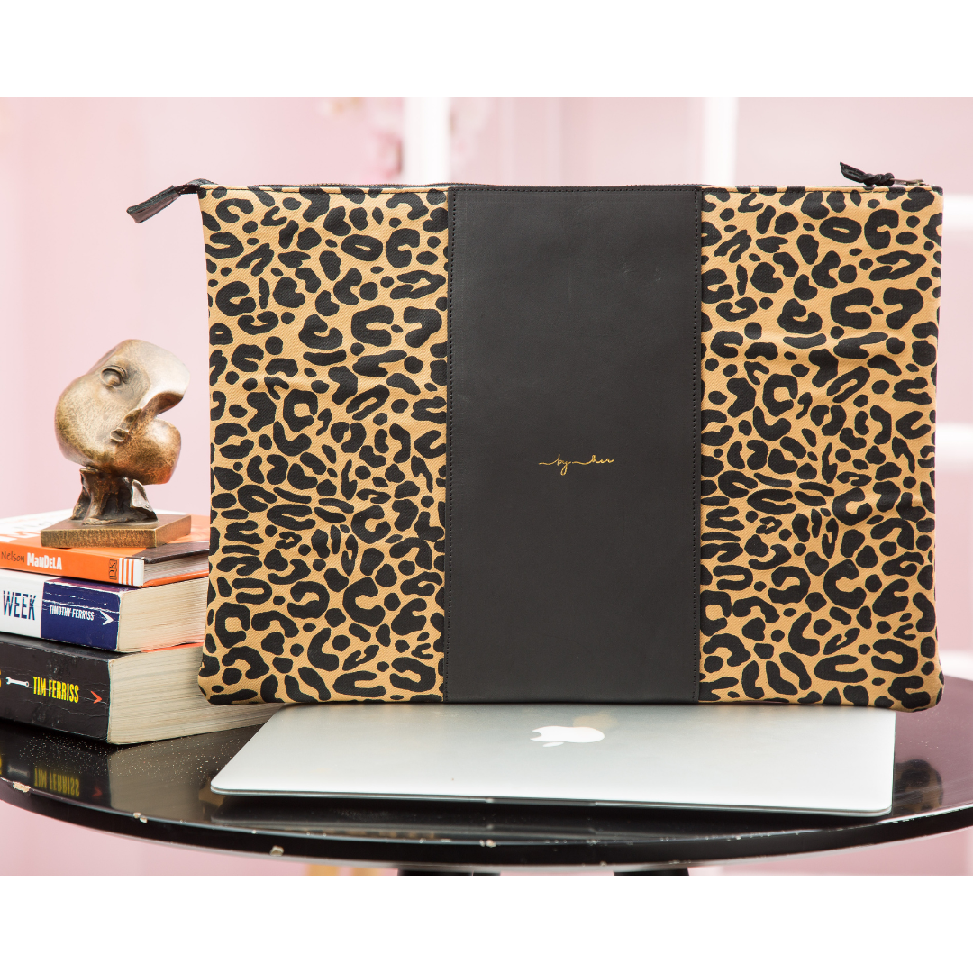 Corporate Gift | African Print with Leather Laptop Sleeve