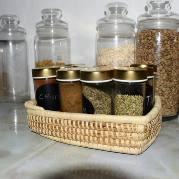 Handwoven Condiment Basket | Hand Towel Basket | Small