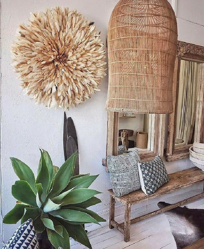 African Feather Juju Hat/Bamiléké Ceremonial Wall Décor - Mawu Africa