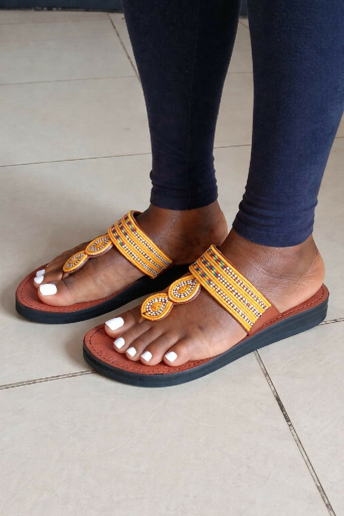 Wedge leather sandals - Mawu Africa