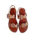 Brown wedge leather sandals - Mawu Africa