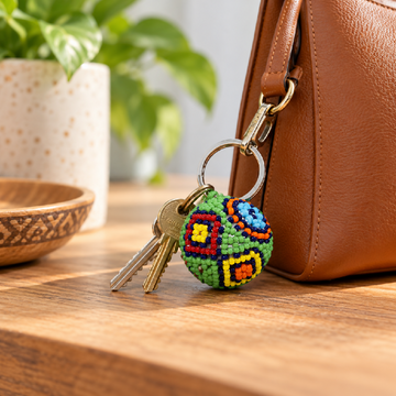 Circular Shaped Beaded Key Ring | Keyholder
