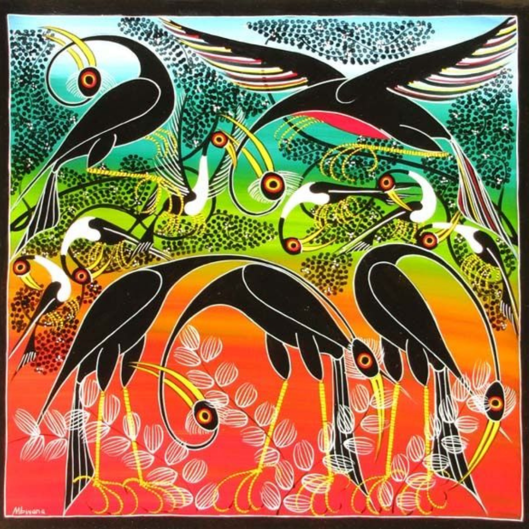 Birds Tingatinga Painting