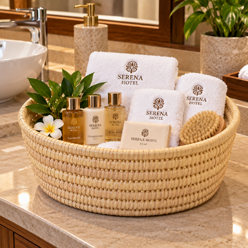 Handwoven Storage Basket – Reed (medium size circular)