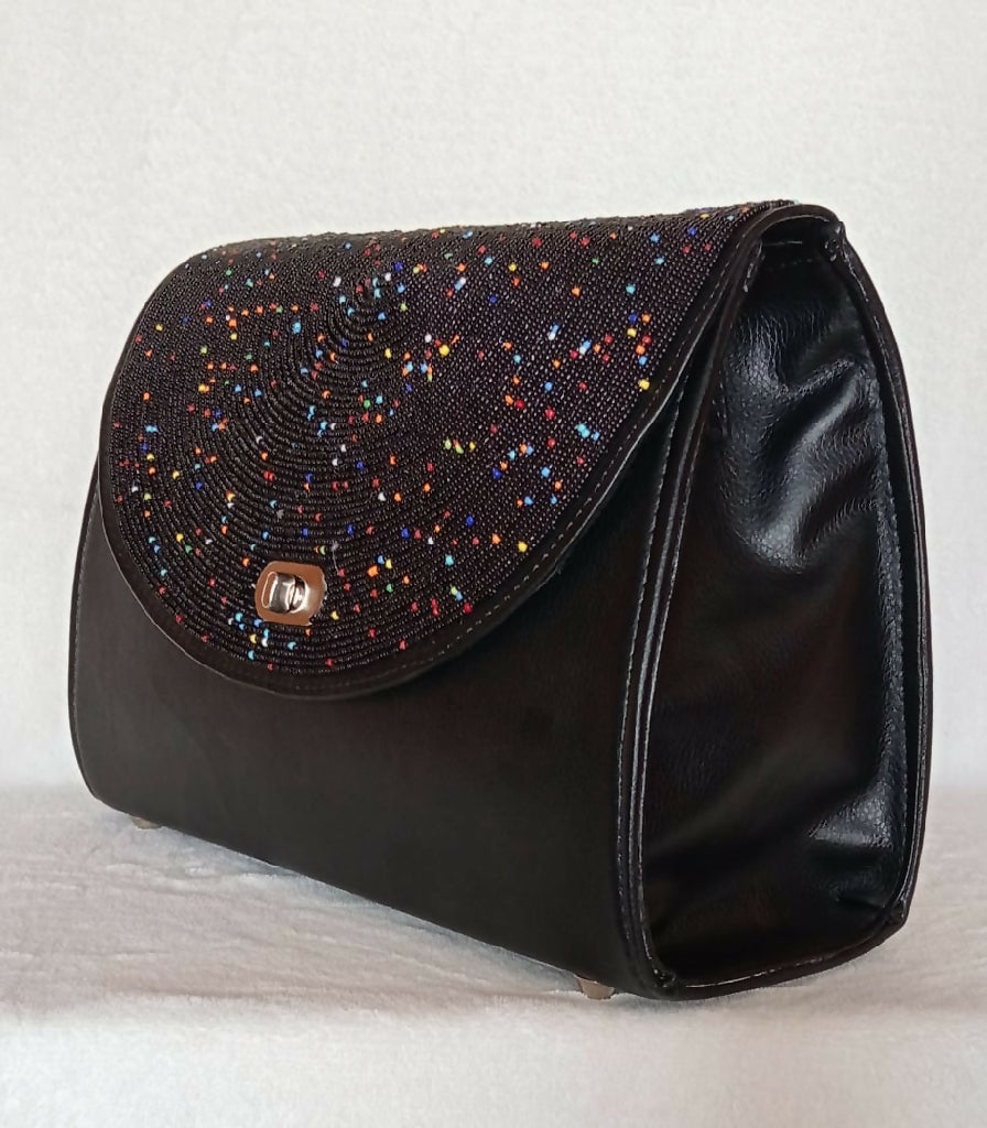 Hand-Beaded Flap Crossbody Bag - Mawu Africa