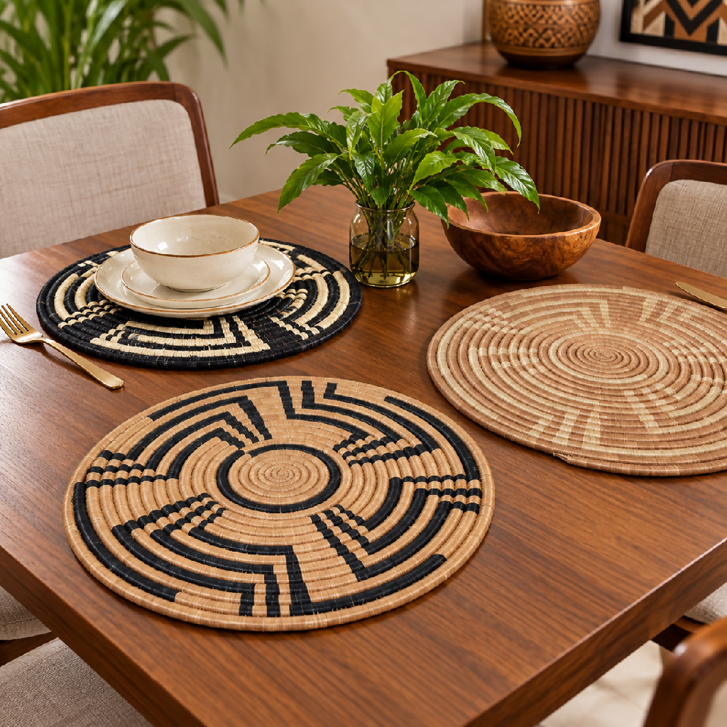 12 inch Spiral Raffia Placemat