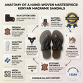African Macrame Leather Sandals Kenya - Mawu Africa