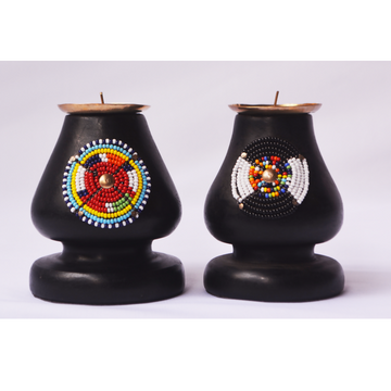 Mini Candle stands with Maasai Beadwork
