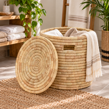Reed Laundry Basket with (Lid)