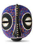 Traditional African Tribal Mask Kenya | Beaded Multicolour Wooden - Mawu Africa
