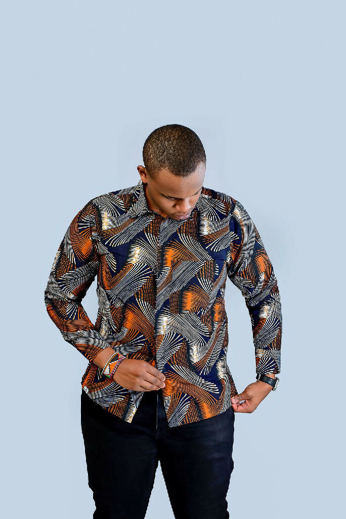 Brown African Shirt Long Sleeve4