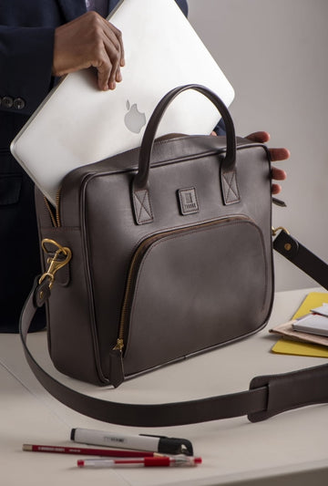 Loibon leather laptop bag.