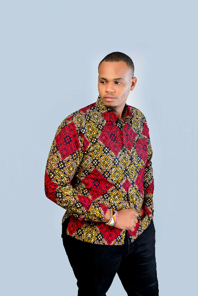 Red and Gold African Shirt Long Sleeve3