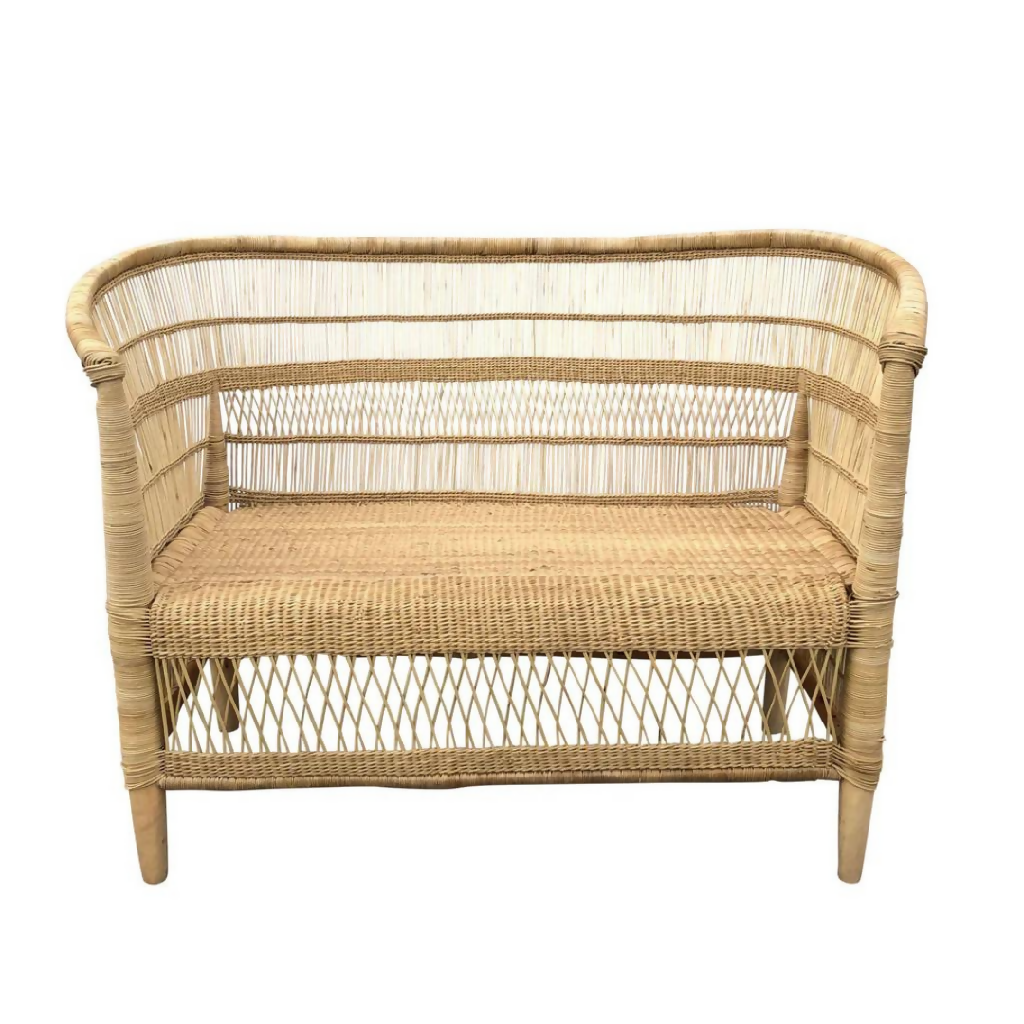 Malawi Cane Chairs - Double | Two Seater Outdoor Chair - Mawu Africa